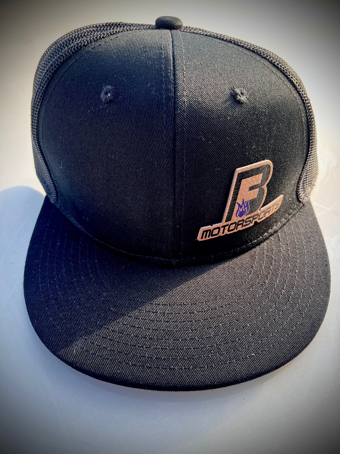 Blue Fire Motorsports Hat - Leather Patch